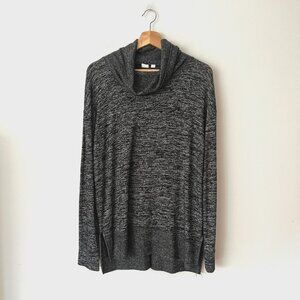 Gap Heather Black Turtleneck Tunic Pullover Sweater Women's Size Large